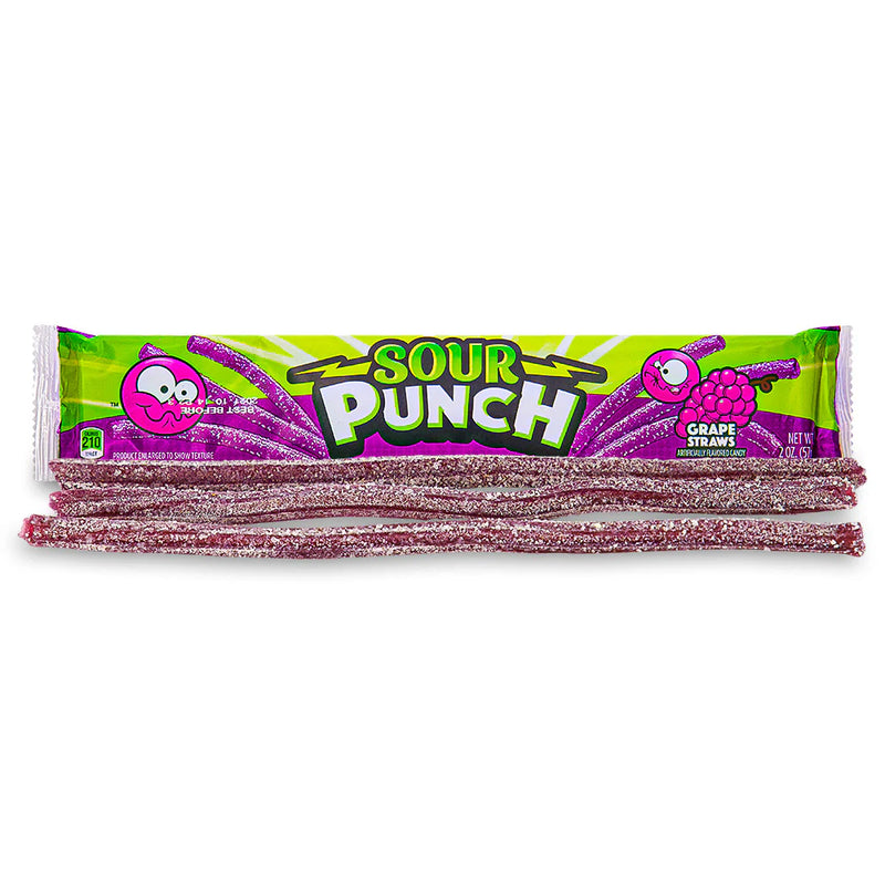 Sour Punch Straws Grape - 2oz