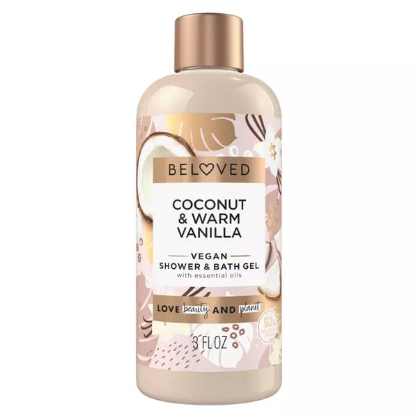 Beloved Mini Shower & Bath Gel - Coconut & Warm Vanilla - Travel Size - 3 fl oz