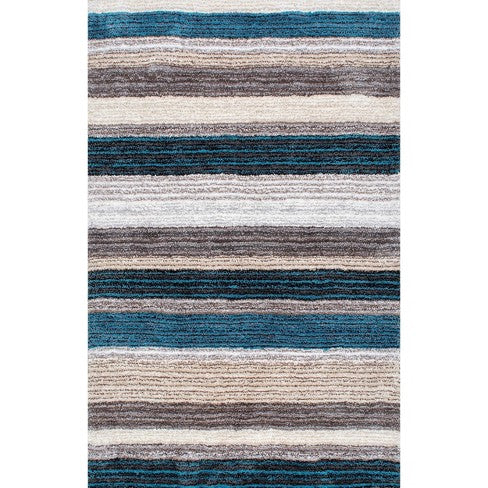 Striped Shaggy Woven Rug - nuLoom 4'x6'