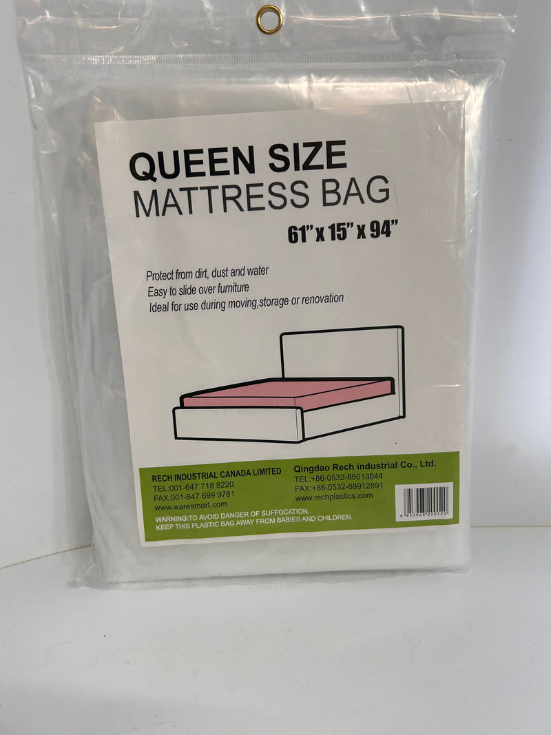Queen size plastic mattress bag