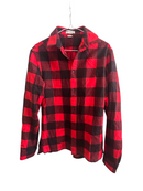 "Balenciaga" Red and Black Plaid Flannel Shirt Women's Small