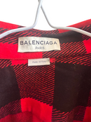"Balenciaga" Red and Black Plaid Flannel Shirt Women's Small