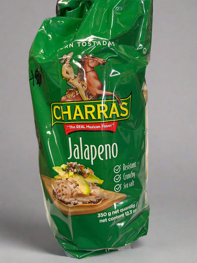 Charras jalapeño corn tostadas