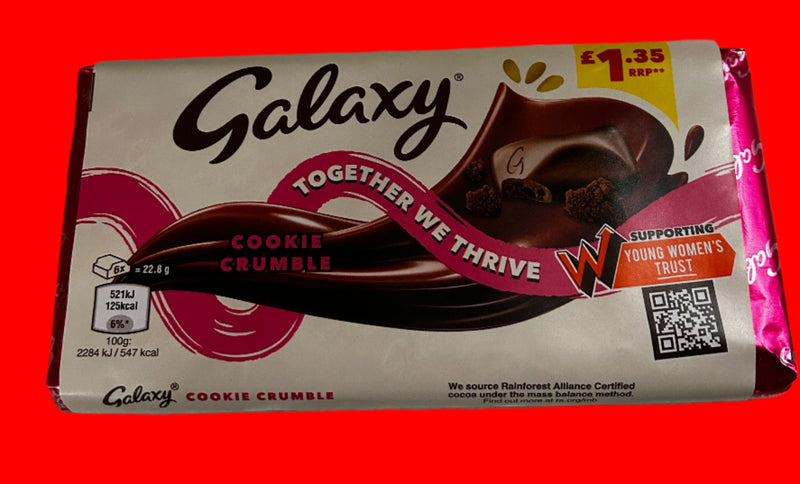 Galaxy cookie crumble chocolate bar  22.8 gram bar