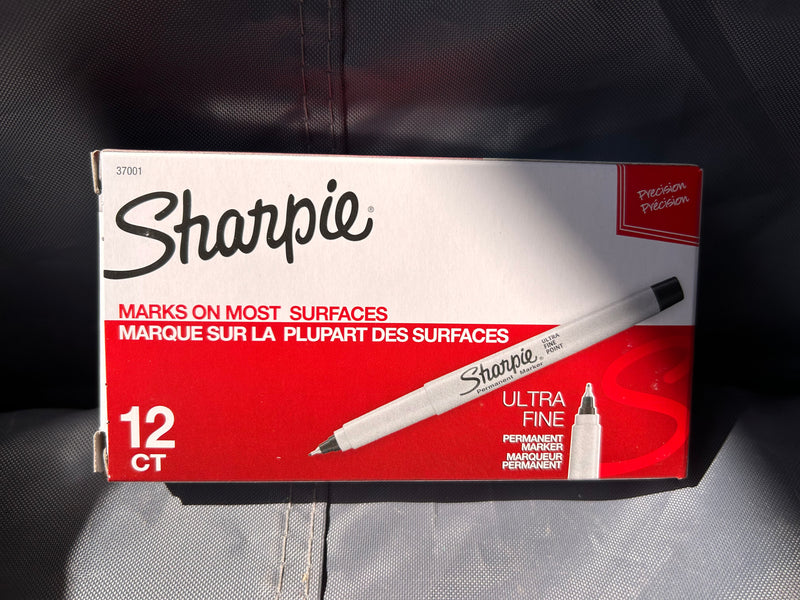 Sharpie! Ultra fine tip box of 12 permanent markers