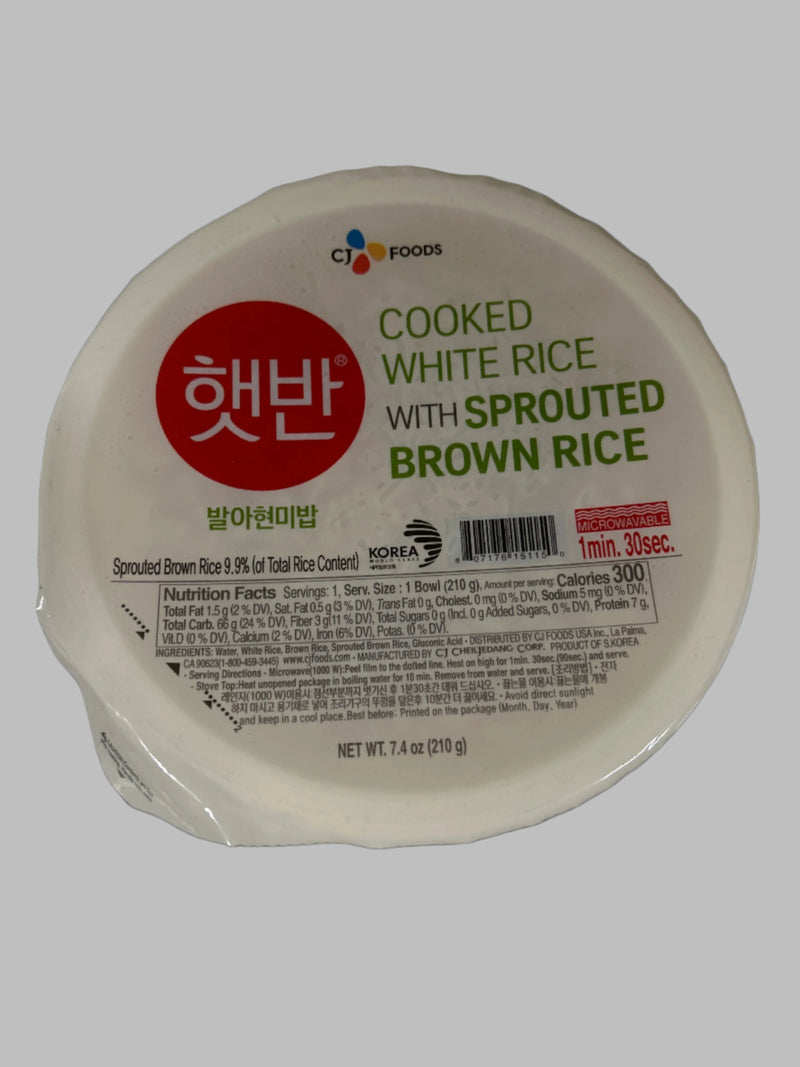 BULK BUY - 5 bowls - Cooked white rice / w sprouted brown rice  210 gram bowl