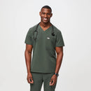 Figs-Leon Three pocket scrub top--Moss- =Mens-Small