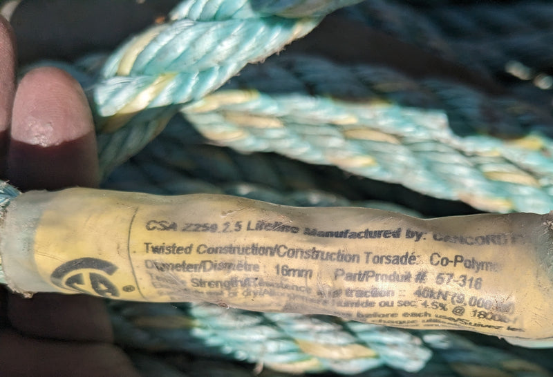 Twisted construction rope16mm - Various Lengths - pick up only