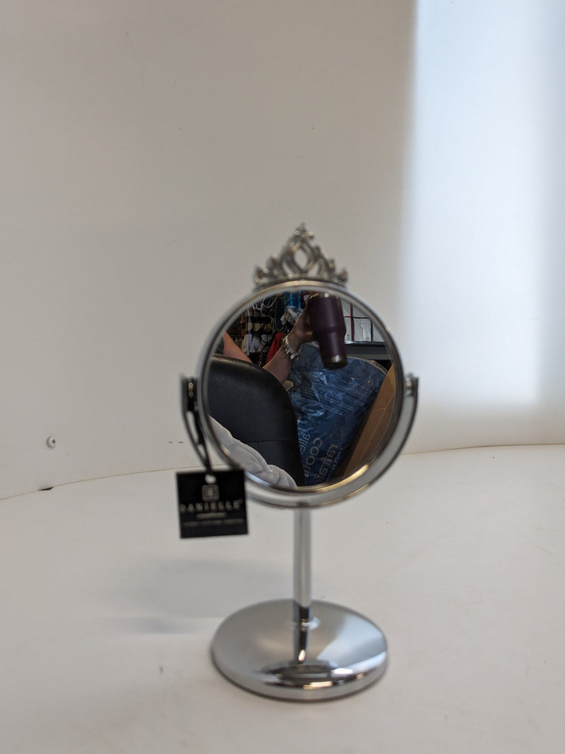 Danielle creations mini tabletop/vanity mirror with crown detail on top perfect for travel