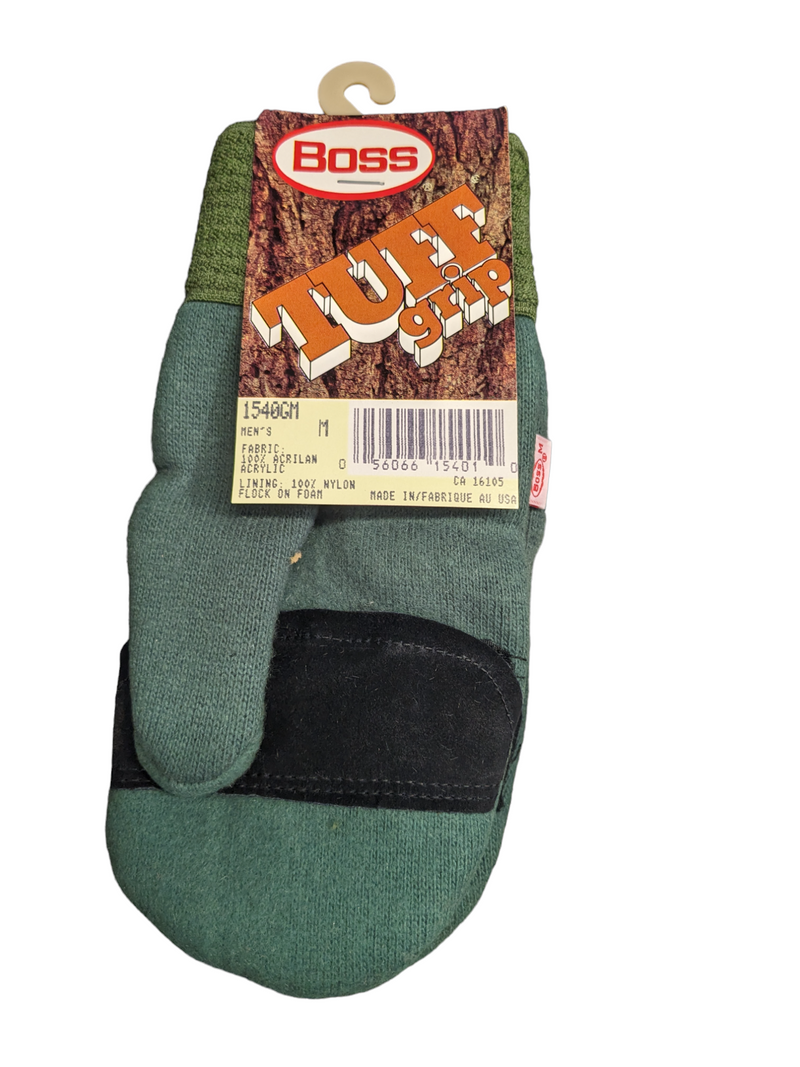 Boss Tuff Grip Work mitt with open finger flip