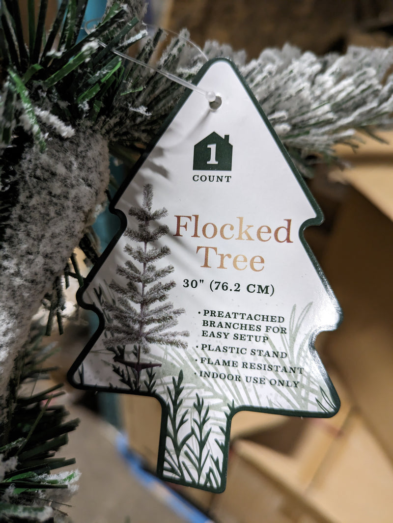 30" flocked christmas tree