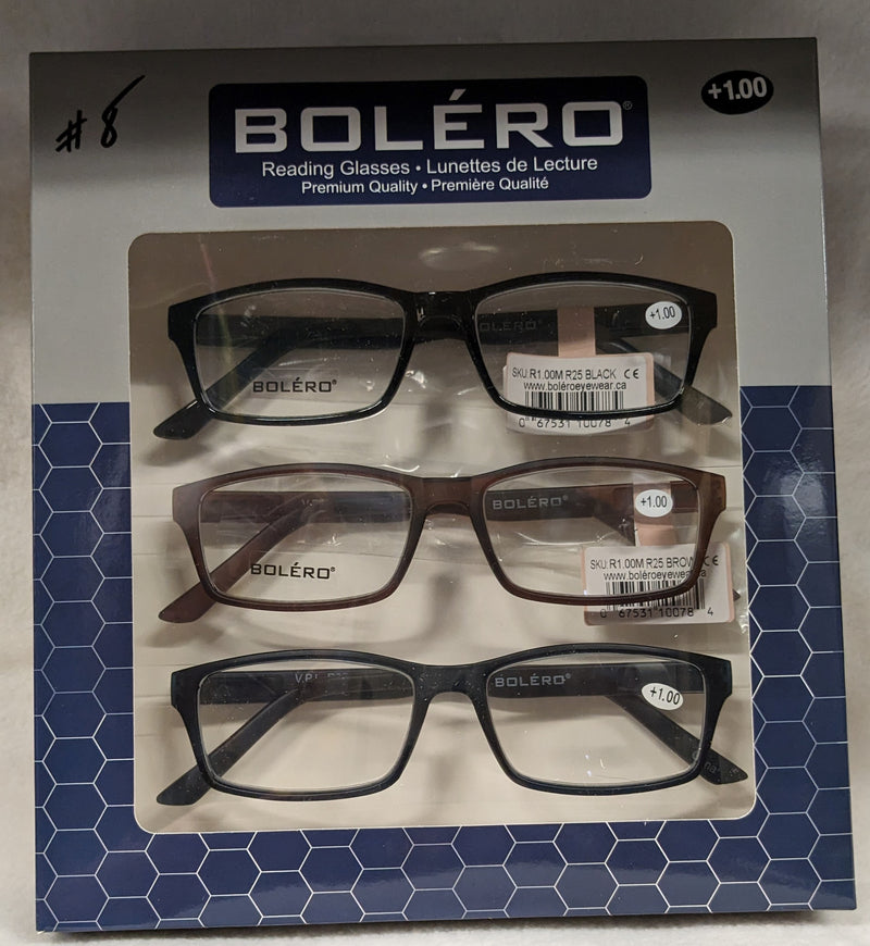 Reading Glasses 1.0 - 3 Pack - Pick your style