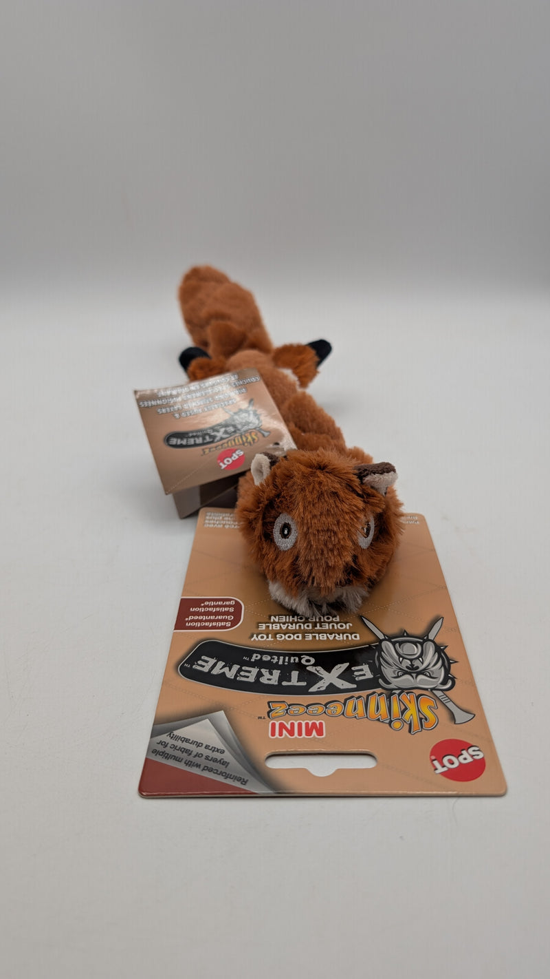 Spot Mini Skinneeez Extreme Quilted Squirrel Stuffing Free Plush Tug Dog Toy