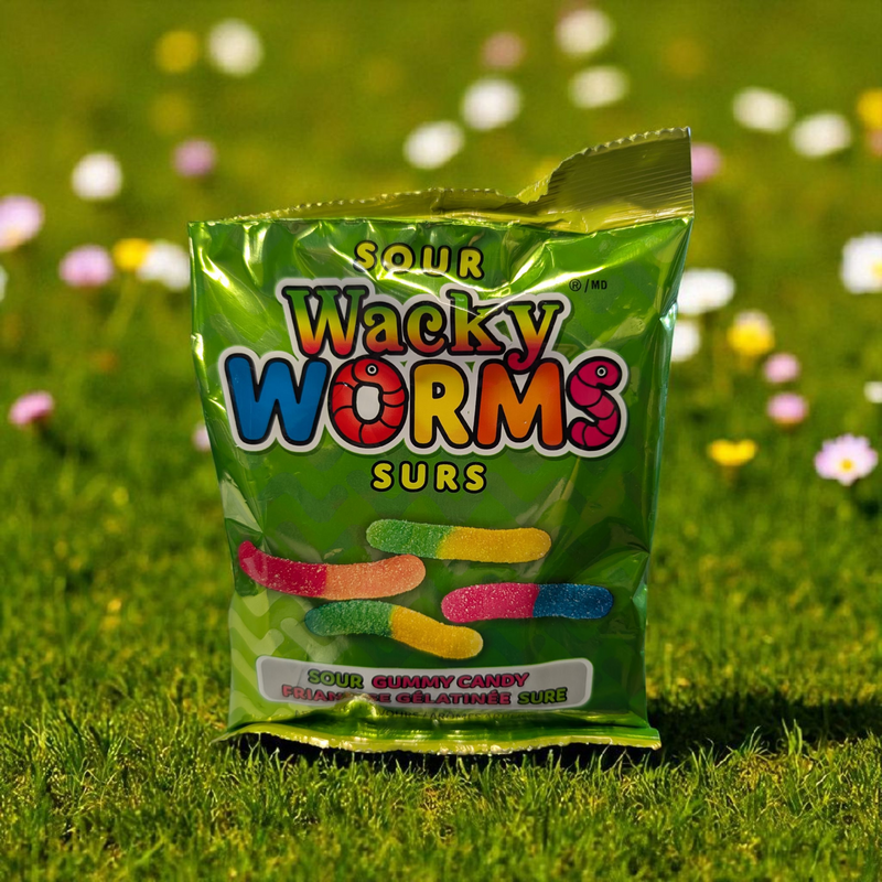 Sour wacky worms  120 gram bag