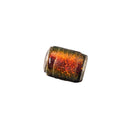 Sterling Silver Red Orange Dichroic Glass Barrel Charm Bead - Pandora Compatible