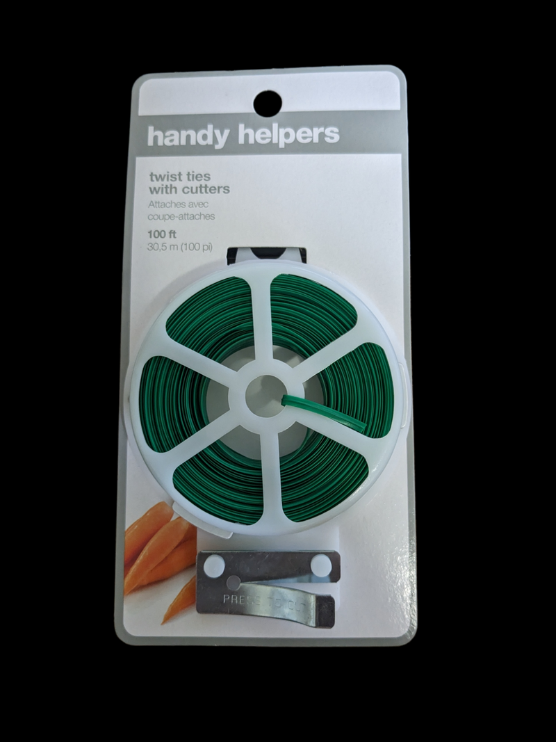 handy helpers twist ties with cutter 100'