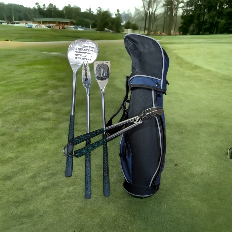 Golf BBQ Utensil Set - 5pc Green & Black