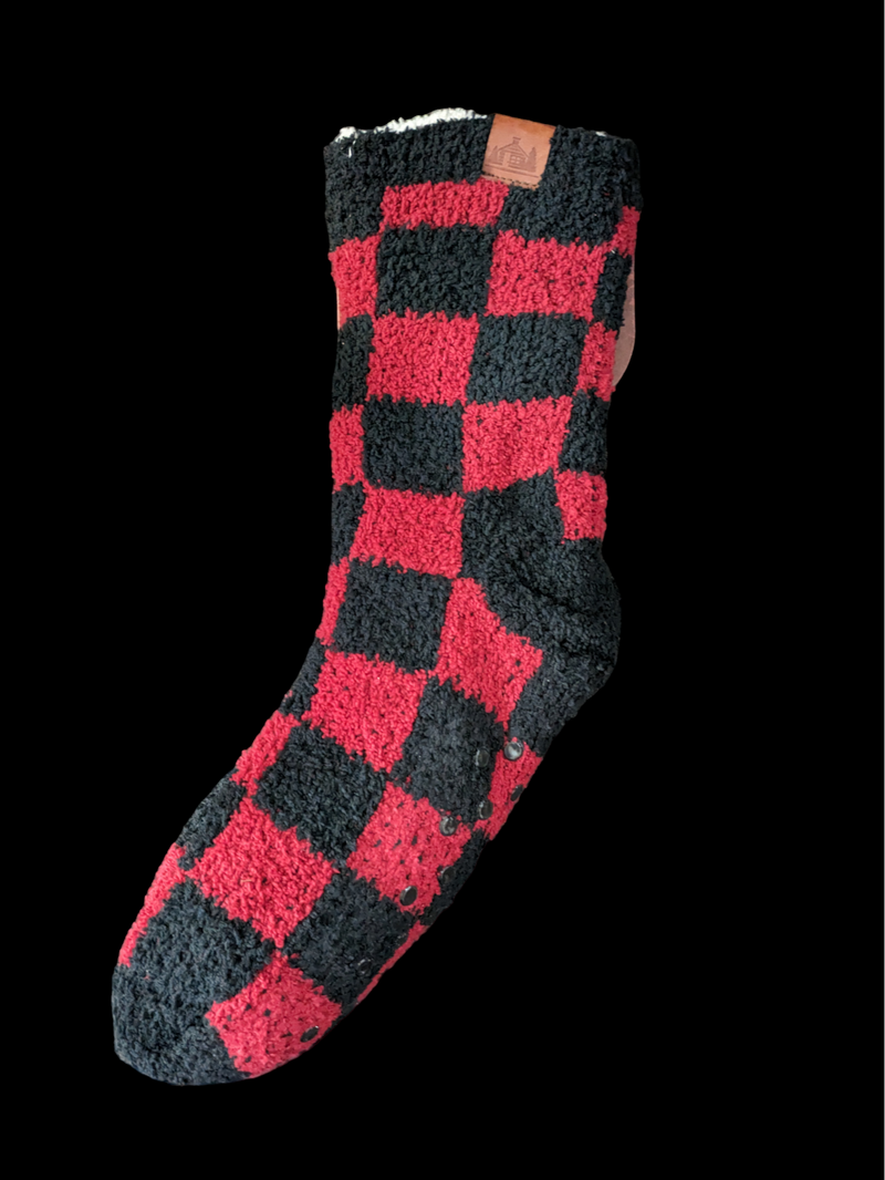 Sherpa Thermal Knit Slipper Socks with Non-Slip Grippers
