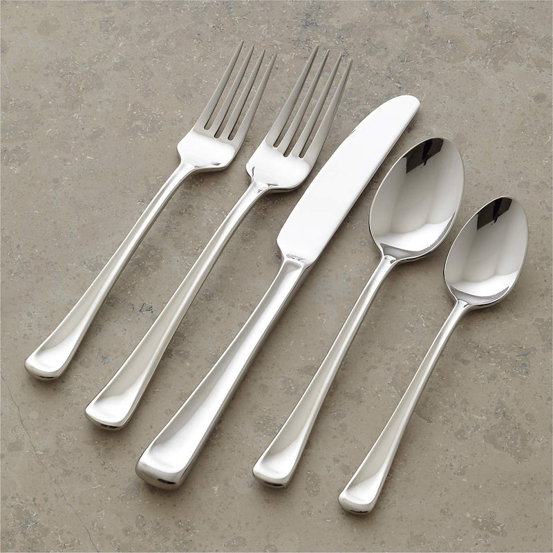 Crate & Barrel Scoop Mirror 5-Piece Flatware Place Setting