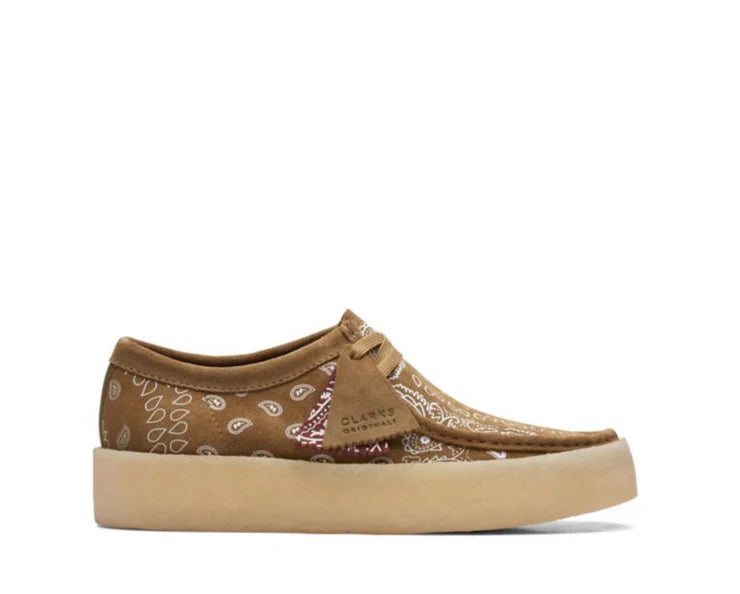 Clarks- Wallabee Cup Sole Dark Olive Paisley--mens W- 11