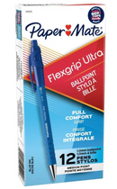 Paper Mate Flexgrip Ultra Ballpoint Pens 12 Count Blue Ink