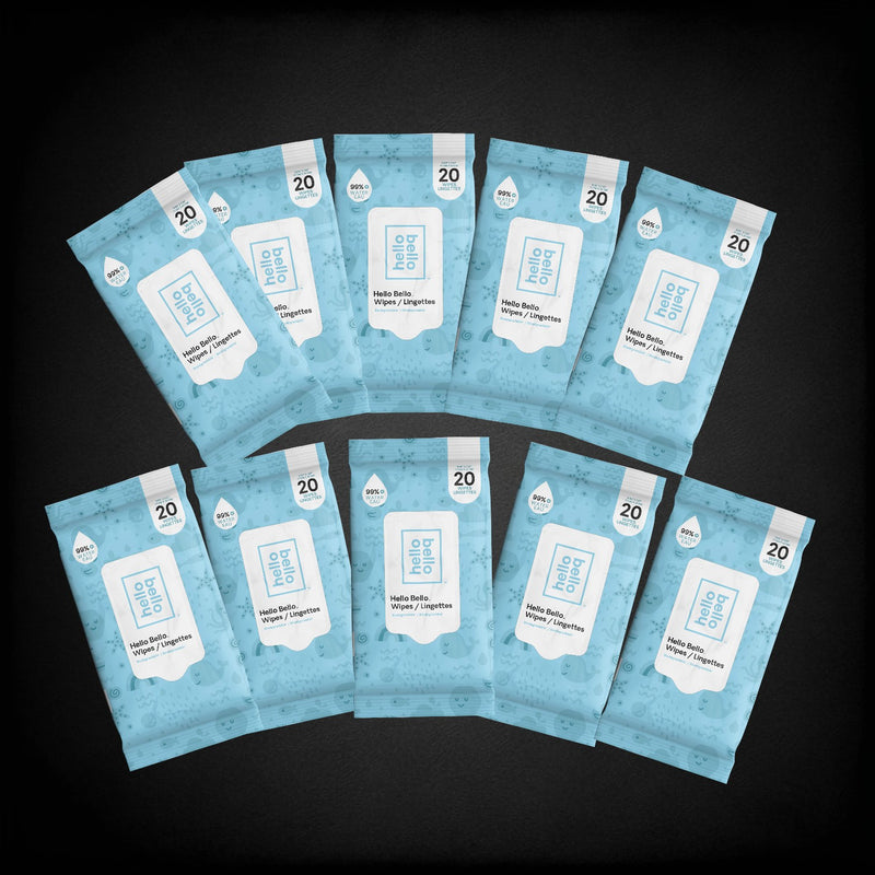 Hello Bello Hand Wipes 20 count - buy 1 or bulk of 10 packs - Purse size
