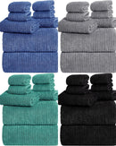 8 Piece Microfiber Bathroom Towels Set - Oversized Bath Towels - Choose Your Colour