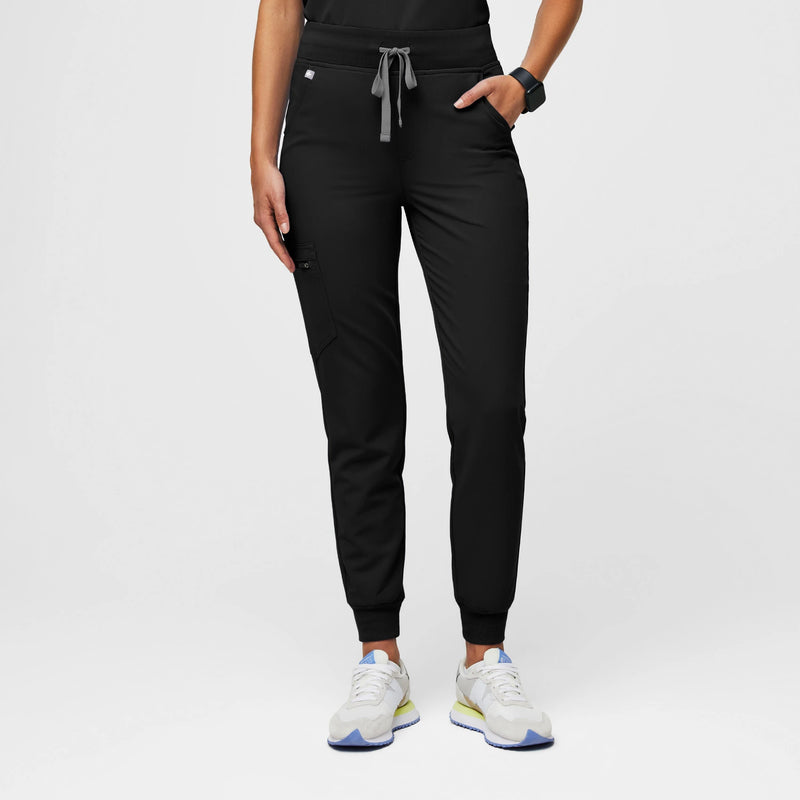 FIGS High Waisted Zamora Woman's Scrub Pants (Black/Medium)