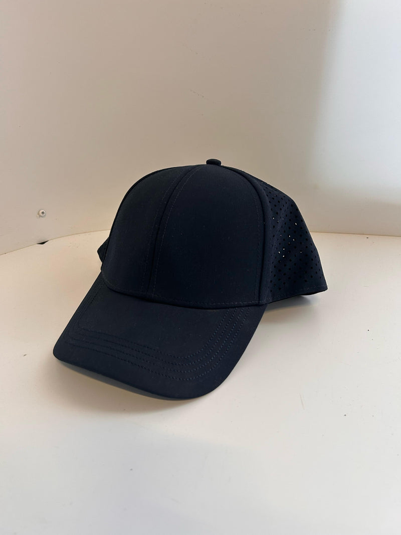 Navy Blue Snapback closure baseball hat-ventilated back