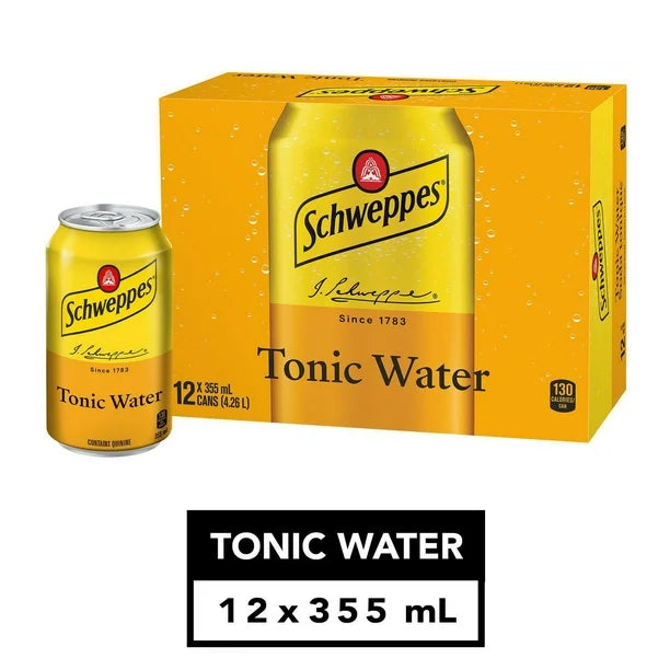 Schweppes Tonic Water 12 x 355 mL, cans, 12x355mL(pick up only)