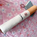 Decorative Cigarette Shaped Woven Polyester Pillow - "No Smoking" Embroidery