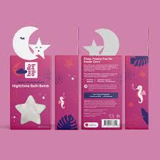 Hello Bello Plant-Based Bath Bombs for Toddlers and Kids, Sugar Plum Lullaby Scent, 4 Pack