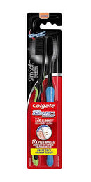 Colgate Slim Soft Charcoal Toothbrush 17x Slimmer Tip Soft Bristles, 2 Count