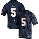 Manti Te'o Notre Dame Fighting Irish Under Armour Youth Replica Jersey - Navy Youth Medium Loose Fit
