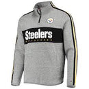 Men's Pittsburgh Steelers Tommy Hilfiger Heathered Gray Mario Quarter-Zip Jacket Size Medium