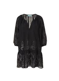 Melissa Obadash Ashley Broderie kaftan Dress Size Small in Black
