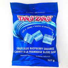 TangyZangy - sour blue raspberry squares  127 gram bag