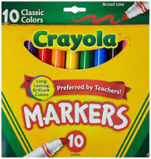 Crayola Broad Line Markers, Classic Colors 10 pack