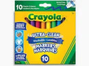 Crayola Ultra-Clean Washable Broad Line Markers, 10 Count