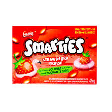 BULK BUY - Case of 24 Boxes - Smarties Candy Strawberry Limited Edition - 45g