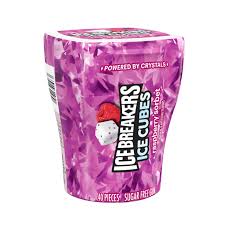 ICE BREAKERS Ice Cubes Sugar Free Gum, Raspberry Sorbet, 40 Piece