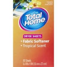 Total Home Tropical Dryer Sheets & Fabric Softener 80 ct