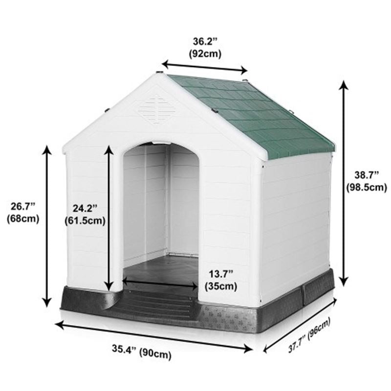 LIVINGbasics 38" Plastic Elevated Outdoor Doghouse