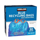 KIRKLAND 100PK BLUE RECYCLING BAGS 30GAL