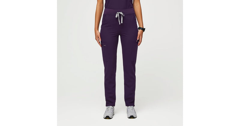 Figs High Waisted Yola Tall  Skinny Scrub Pants In Purple Jam Size Medium