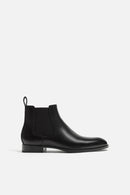 ZARA Men's POINTED TOE CHELSEA BOOTS, 6 US, Black
