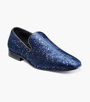 Stacy Adams Men's STELLAR Plain Toe Glitter Slip On (Navy/Size 11 M)