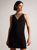 Ted Baker Tasmmin Embellished Neckline Mini Dress