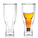Upside Down Double Walled Beer Glass, 4pk