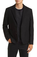TED BAKER Yarm Slim Fit Virgin Wool Flannel Blend Blazer In Navy Large